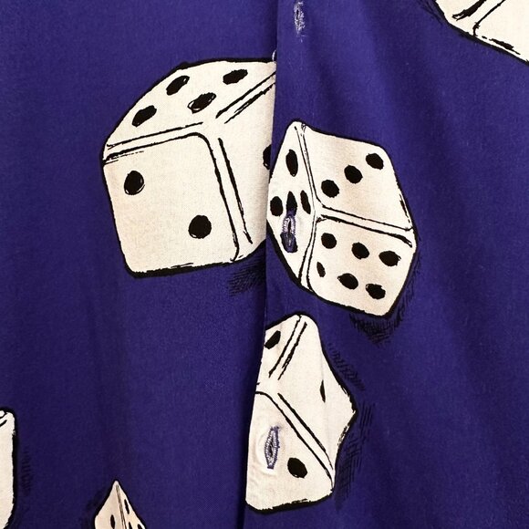 No Boundaries M Blue Dice AOP Lightweight Breathable Summer Beach Flannel - Picture 6 of 8